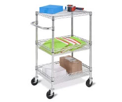 Chrome 3-Shelf Storage Cart -Chic Furniture Shop 810539919 7