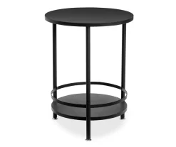 Black Round 2-Tier Side Table 8 Black Round 2-Tier Side Table -Chic Furniture Shop 810539922 3