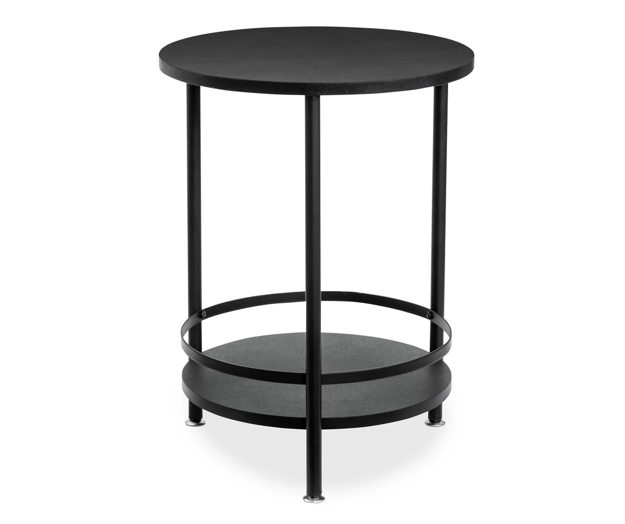 Black Round 2-Tier Side Table 3 Black Round 2-Tier Side Table - Image 3