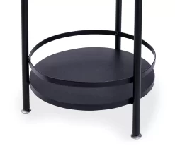 Black Round 2-Tier Side Table 9 Black Round 2-Tier Side Table -Chic Furniture Shop 810539922 4