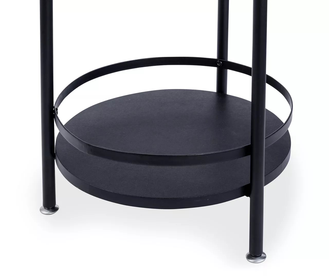 Black Round 2-Tier Side Table 4 Black Round 2-Tier Side Table - Image 4