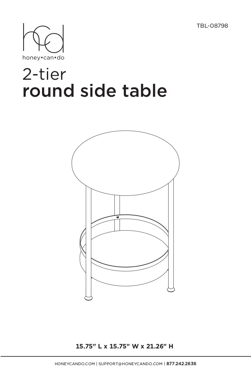 Black Round 2-Tier Side Table 6 Black Round 2-Tier Side Table - Image 6