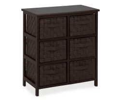 Black 6-Drawer Woven Strap Chest 6 Black 6-Drawer Woven Strap Chest -Chic Furniture Shop 810539930 3