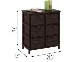 Black 6-Drawer Woven Strap Chest 7 Black 6-Drawer Woven Strap Chest -Chic Furniture Shop 810539930 4