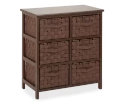 Brown 6-Drawer Woven Strap Chest 5 Brown 6-Drawer Woven Strap Chest -Chic Furniture Shop 810539931 3