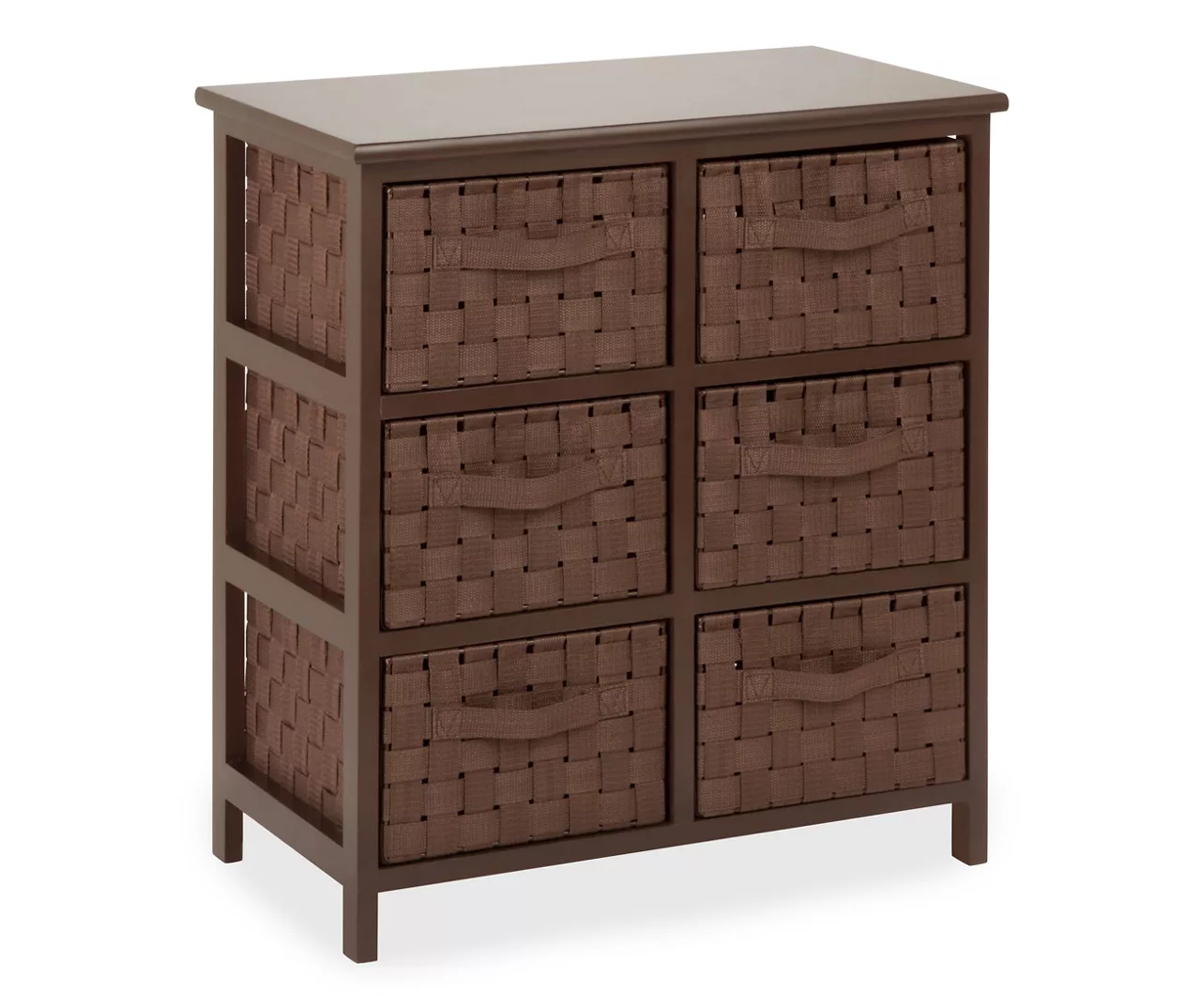 Brown 6-Drawer Woven Strap Chest 3 Brown 6-Drawer Woven Strap Chest - Image 3