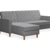 CosmoLiving Liberty Gray Chenille Sectional Storage Futon
