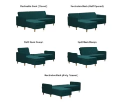 CosmoLiving Liberty Green Velvet Sectional Storage Futon 11 CosmoLiving Liberty Green Velvet Sectional Storage Futon -Chic Furniture Shop 810541026 6