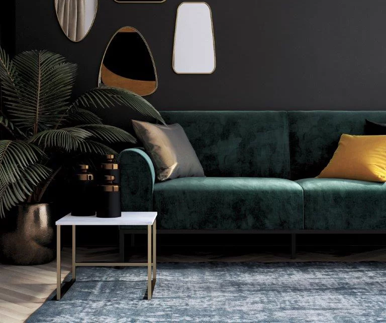 CosmoLiving Adley Teal Velvet Coil Convertible Sleeper Futon 4 CosmoLiving Adley Teal Velvet Coil Convertible Sleeper Futon - Image 4