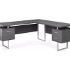 Monarch Metal 3-Drawer L-Shaped Computer Desk