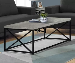 Gray Reclaimed Wood Look Coffee Table -Chic Furniture Shop 810542431 1