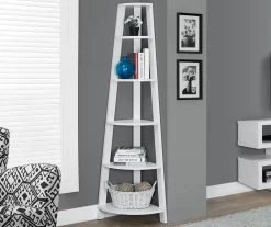 Monarch 5-Shelf Etagere Corner Bookcase -Chic Furniture Shop 810542448 1