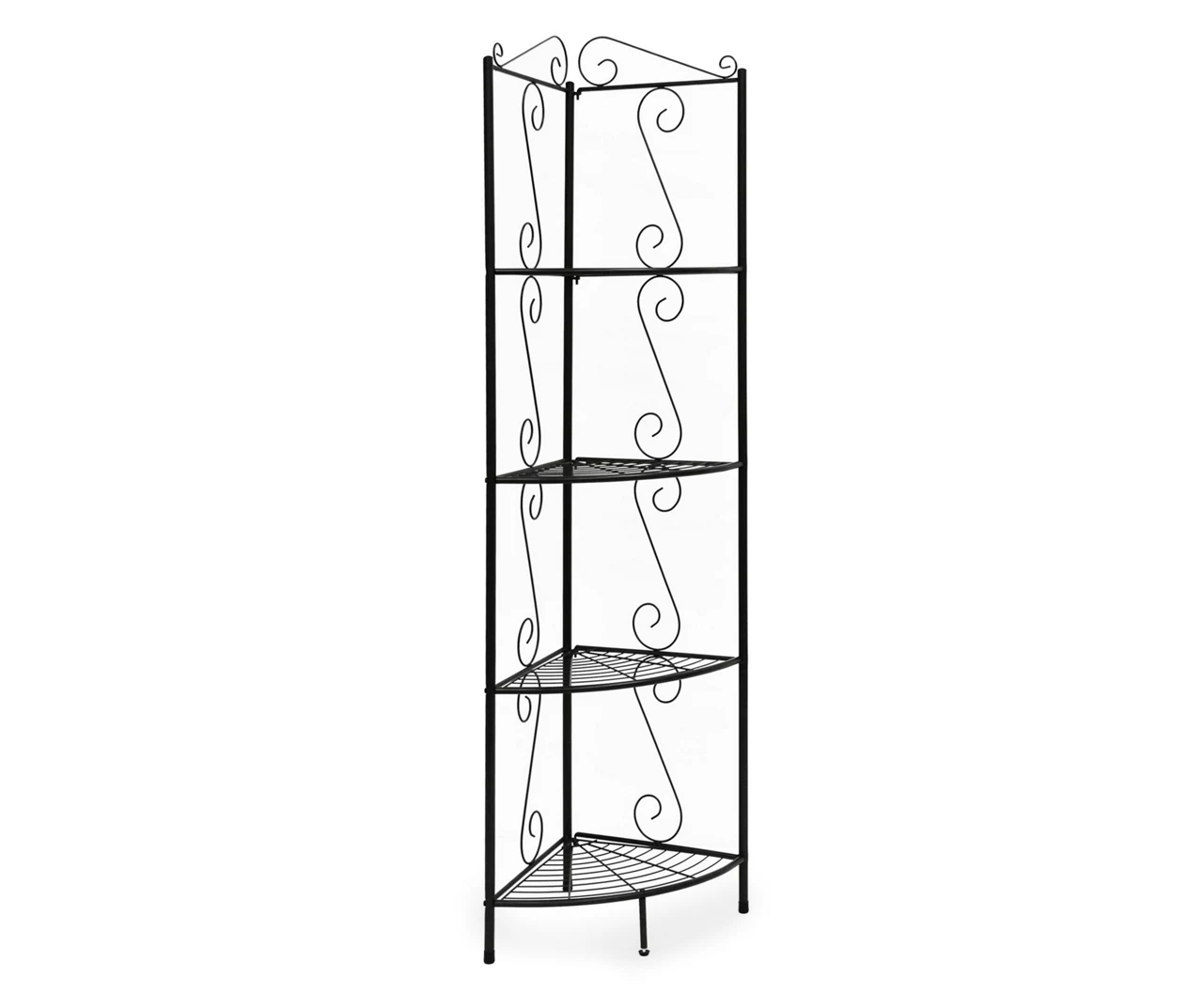 Copper Metal 4-Shelf Etagere Corner Bookcase