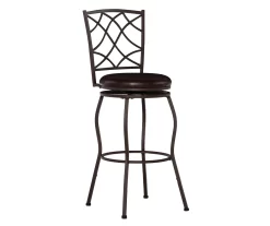 Pike Brown 3-Piece Upholstered Adjustable Swivel Stool Set
