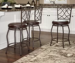 Pike Brown 3-Piece Upholstered Adjustable Swivel Stool Set -Chic Furniture Shop 810543038 A0 9