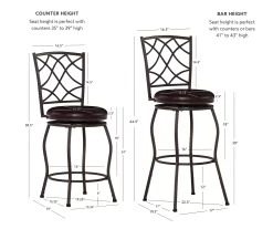 Pike Brown 3-Piece Upholstered Adjustable Swivel Stool Set -Chic Furniture Shop 810543038 D8 12