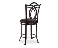 Dakota Coffee Brown Metal Faux Leather Upholstered Counter Stool -Chic Furniture Shop 810543039 4