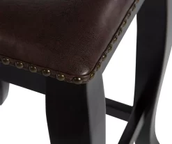 Dallas Wenge Brown Square Top Wood Nailhead Counter Stool -Chic Furniture Shop 810543041 A8 3