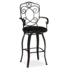 Nate Bronze Faux Leather Upholstered Crested Back Bar Stool