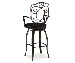 Nate Bronze Faux Leather Upholstered Crested Back Bar Stool 5 Nate Bronze Faux Leather Upholstered Crested Back Bar Stool -Chic Furniture Shop 810543050 4