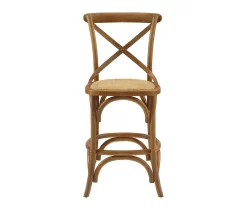 Everlie Gray Wash Curved Wood Padded Counter Stool -Chic Furniture Shop 810543093 A0 2