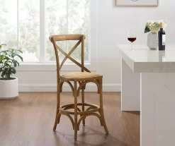 Everlie Gray Wash Curved Wood Padded Counter Stool -Chic Furniture Shop 810543093 A0 9