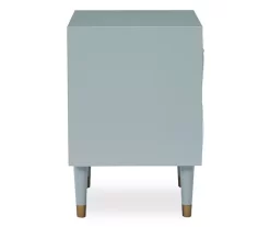 Urban Fresh Gray & Gold 2-Drawer Textured Geometric Nightstand -Chic Furniture Shop 810543104 4