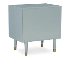 Urban Fresh Gray & Gold 2-Drawer Textured Geometric Nightstand -Chic Furniture Shop 810543104 5