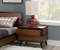 Manhattan Walnut 2-Drawer Mid-Century Wood Nightstand -Chic Furniture Shop 810543109 A0 8