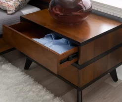Manhattan Walnut 2-Drawer Mid-Century Wood Nightstand -Chic Furniture Shop 810543109 A8 9