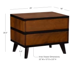 Manhattan Walnut 2-Drawer Mid-Century Wood Nightstand -Chic Furniture Shop 810543109 D8 12