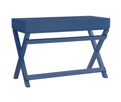 Kari Navy Blue 2-Drawer Campaign Desk -Chic Furniture Shop 810543186 5