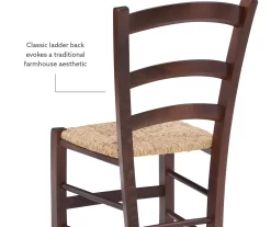 Bordeaux Walnut Handwoven Ladder Back Side Chairs, 2-Pack -Chic Furniture Shop 810543200 A8 2
