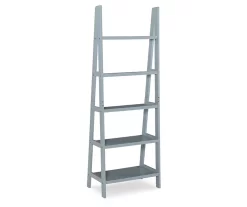 Boston Gray 5-Shelf Wooden Ladder Bookcase -Chic Furniture Shop 810543216 4