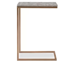 Global Designs Gold Geometric Capiz Mosaic Fish Pattern C Accent Table -Chic Furniture Shop 810543218 5