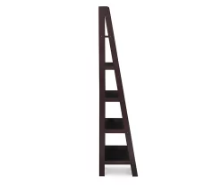 Boston Espresso 5-Shelf Wooden Ladder Bookcase -Chic Furniture Shop 810543223 5