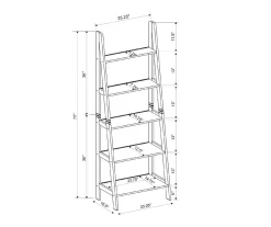 Boston Espresso 5-Shelf Wooden Ladder Bookcase -Chic Furniture Shop 810543223 A8