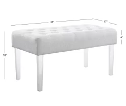Marie Glitz White Tufted Linen Acrylic Leg Bench 22 Marie Glitz White Tufted Linen Acrylic Leg Bench -Chic Furniture Shop 810543267 A7