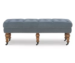 Claire Linen Upholstered Rolling Bench -Chic Furniture Shop 810543278 3
