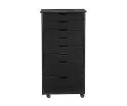 Craft Mate Black Wood 8-Drawer Rolling Storage Cart 8 Craft Mate Black Wood 8-Drawer Rolling Storage Cart -Chic Furniture Shop 810543294 4