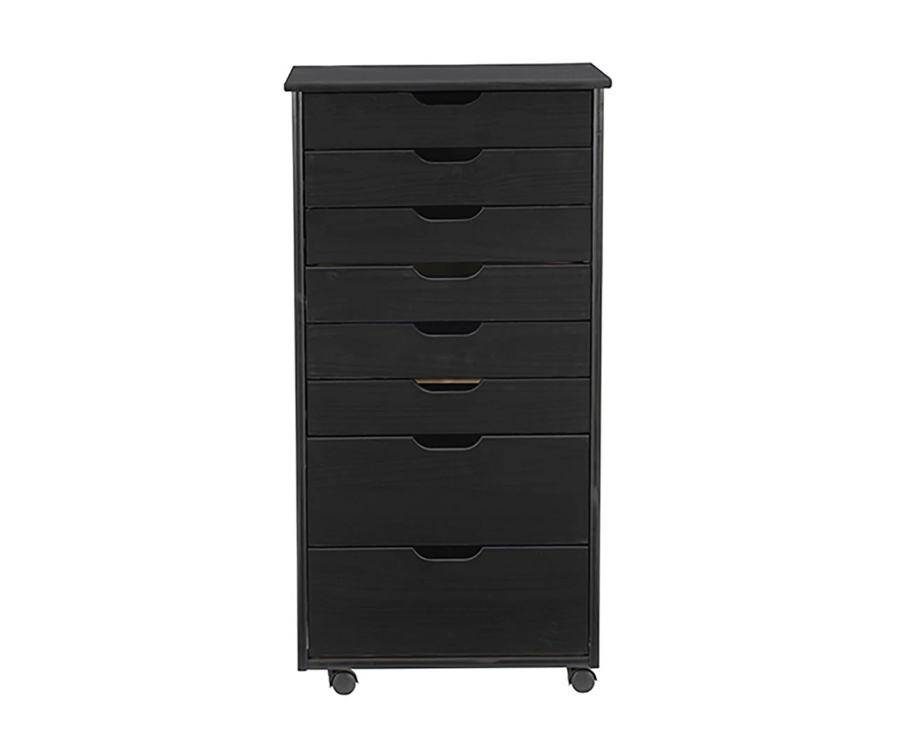 Craft Mate Black Wood 8-Drawer Rolling Storage Cart 4 Craft Mate Black Wood 8-Drawer Rolling Storage Cart - Image 4