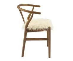 Emmitt Gray & Brown Faux Fur Wishbone Chair 16 Emmitt Gray & Brown Faux Fur Wishbone Chair -Chic Furniture Shop 810543298 A1 3