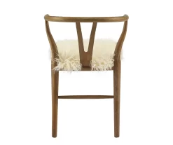 Emmitt Gray & Brown Faux Fur Wishbone Chair 17 Emmitt Gray & Brown Faux Fur Wishbone Chair -Chic Furniture Shop 810543298 A2 5