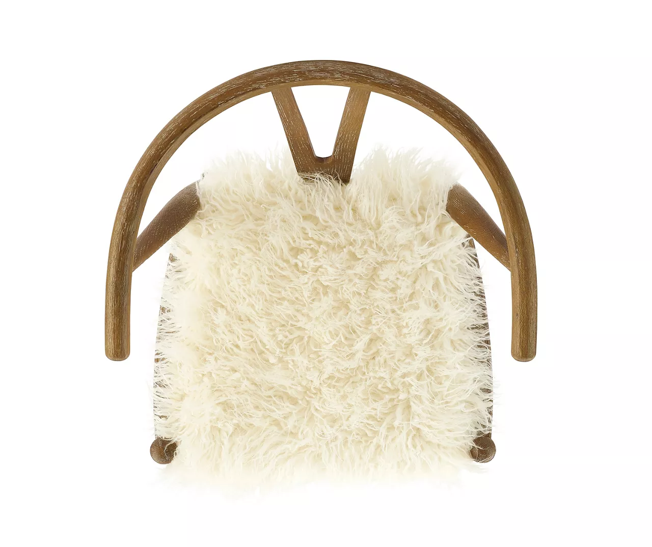 Emmitt Gray & Brown Faux Fur Wishbone Chair 9 Emmitt Gray & Brown Faux Fur Wishbone Chair - Image 9