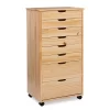 Craft Mate Natural Wood 8-Drawer Rolling Storage Cart