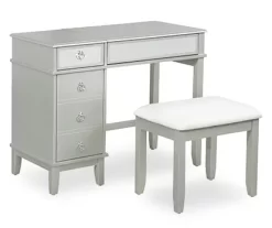 Jasmine 2-Piece White 1-Drawer Lifting Mirror Vanity Set -Chic Furniture Shop 810543315 4