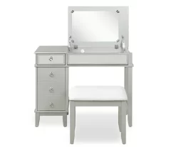 Jasmine 2-Piece White 1-Drawer Lifting Mirror Vanity Set -Chic Furniture Shop 810543315 5