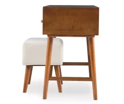 Merci 2-Piece White & Walnut 2-Drawer Lifting Mirror Vanity Set 6 Merci 2-Piece White & Walnut 2-Drawer Lifting Mirror Vanity Set -Chic Furniture Shop 810543353 4