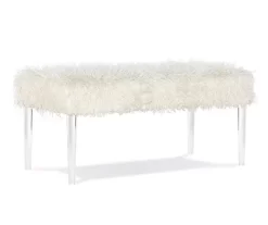 Cara White Faux Fur Acrylic Leg Bench 8 Cara White Faux Fur Acrylic Leg Bench -Chic Furniture Shop 810543373 4