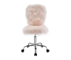 Comfort Home Blush Pink Faux Fur Swivel Chair -Chic Furniture Shop 810543388 3